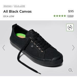 Black/black Cariuma sneakers, size 10 Womens